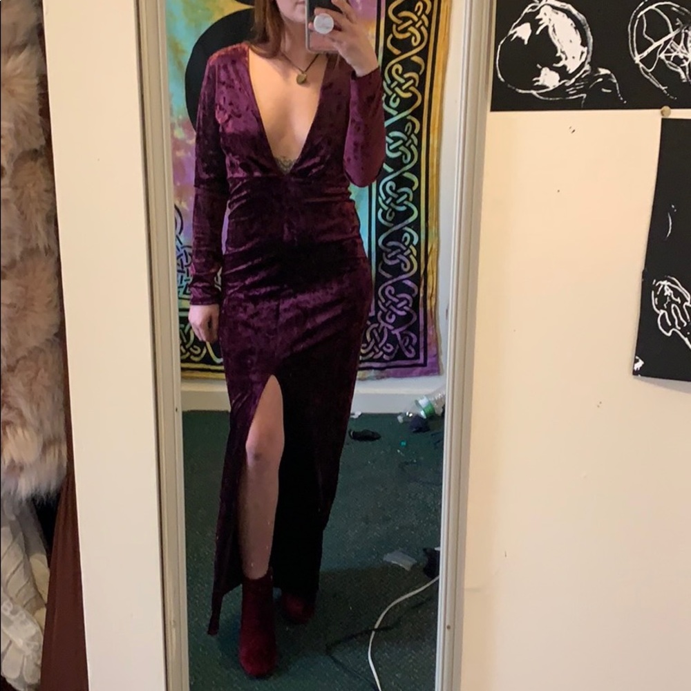 Red/Maroon, long sleeved dress. Forever 21